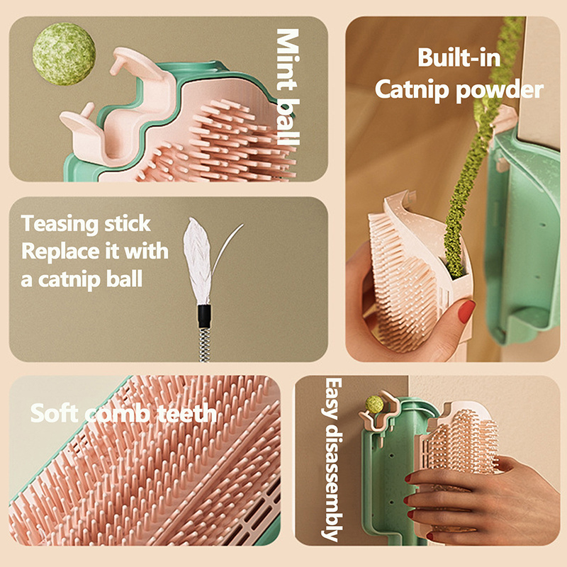 New Ice Cream Shape Cat Rubbing Itch Artifacts Corner Hair Rubbers Cat Self Hi Toys Mint Ball Feather Pet Cat Toys Pet Supplies - Image 6